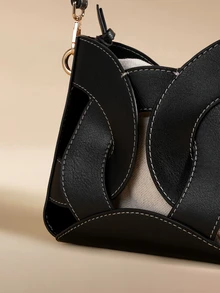 Glizzene New Drawstring Mini Bucket Bag For Women, Brown Fashionable Vintage Versatile Shoulder Crossbody Small Bag - Black - View 4