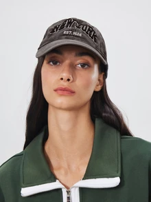 Avansion 1pc Unisex Embroidered NEW YORK Washed Baseball Cap Outdoor Adjustable Sunscreen Casual Visor Hat - Black - View 2