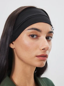 Avansion 1pc Fashion Punk Gothic Style Women's Star Pattern Soft Non-Slip Elastic Hollow Out Beach, Holiday Headband - Black - View 2
