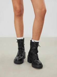 Avansion Fall/Winter 2025 Spring/Autumn New European Boots, Women's Chunky Heel Short Ankle Boots,Boots For Women - Black - View 3