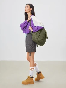 Avansion 水洗時尚女款休閒帆布後背包，多功能女款背包，學生背包 - 軍綠色 - 查看 3