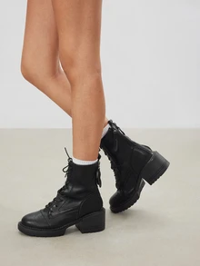 Avansion Fall/Winter 2025 Spring/Autumn New European Boots, Women's Chunky Heel Short Ankle Boots,Boots For Women - Black - View 1