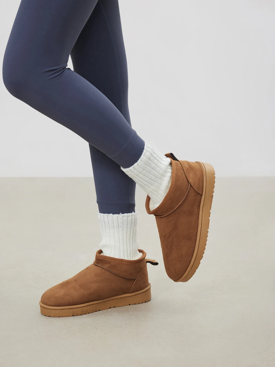 Avansion Go With Sweatpants, Women Winter New Brown Versatile Comfortable Slip-On Snow Boots, Warm Thickened - Brown - View 1
