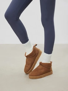 Avansion Go With Sweatpants, Women Winter New Brown Versatile Comfortable Slip-On Snow Boots, Warm Thickened - Brown - View 4