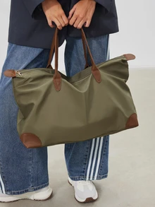 Avansion Minimalist Fashion Creative Fitness Sports Travel Duffel Bag, Large Capacity Weekender Tote Bag - Green - View 5