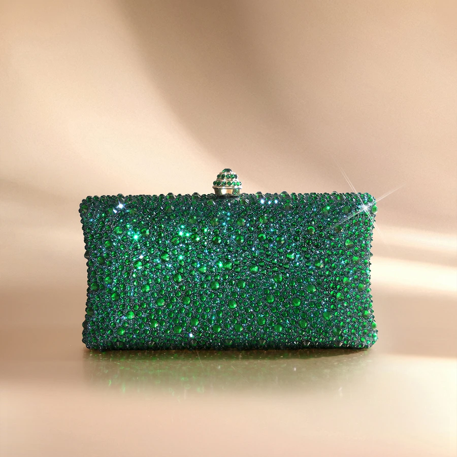 Etoivie 1pc Dark Green Glitter Double-Sided Rhinestone Decorated Small ...