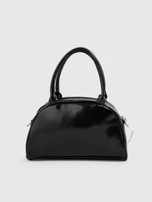 DareSee Hevel, 1pc New Fashion Handbag/Shoulder Bag Bowling Bag, Personalized Street Style, Cute Cool Y2K Retro Style For Students Teenagers - Black - View 3