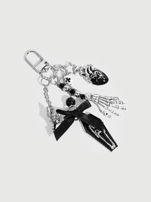 DareSee 1pc Dark Sweet Cool Personalized Bat Coffin Skull Handheld Keychain Bag Charm Accessory, Handbag Pendant - Multicolor - View 2