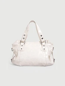 DareSee Vintage Minimalist Large Capacity Fashion Student Office Commute Tote Bag, Christmas Gift - White - View 1