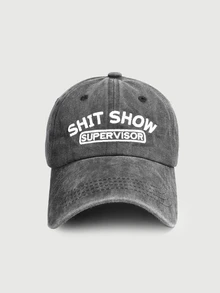 DareSee 1pc Embroidered " Show Supervisor" Washed Baseball Cap, Breathable Adjustable Golf Sun Hat, Fashion Y2K Couple Sun Hat - Embroidery - View 2