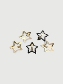 DareSee 5pcs Star Shaped Hair Clips, Minimalist & Practical Multi-Functional Claw Clips Hair Claws Hair Barrettes, School Stuff,Head Accessories - Multicolor - View 2