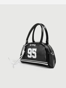 DareSee Hevel, 1pc New Fashion Handbag/Shoulder Bag Bowling Bag, Personalized Street Style, Cute Cool Y2K Retro Style For Students Teenagers - Black - View 2