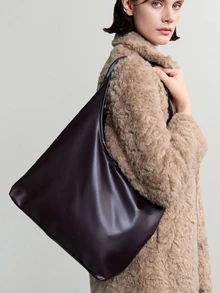 NobleVue Women's New Fashion Large Tote Bag, Shoulder Bag With Quality Texture - Coffee - View 3