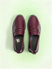 Trivaya Women's Burgundy Versatile Loafers, New Spring/Autumn Soft PU Leather Round Toe Slip-On Flats - Burgundy - View 1