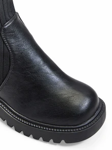 Trivaya Women Fashion Boots Slip on - Hitam - View 4