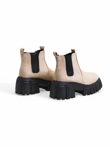 Trivaya Women's Fashion Wedge Thick Sole Autumn/Winter Chunky Mid-Heel Ankle Boots - Khaki - View 2