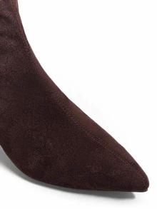 Trivaya 7cm High Heel Brown Ankle Boots & Ankle Boots, Comfortable & Fashionable Pointed Toe Slim Fit Elastic Boots - Brown - View 5