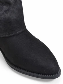 Trivaya 1 Pair Women's Fashionable Solid Color Velvet Sexy Mid-Calf Boots, Versatile And Comfortable - Black - View 4