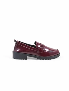 Trivaya Women's Burgundy Versatile Loafers, New Spring/Autumn Soft PU Leather Round Toe Slip-On Flats - Burgundy - View 3