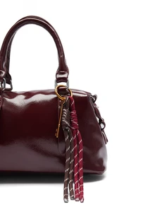 Okurime. 2025 New Solid Color Soft PU Luxury Handbag, Fashion Retro Daily Casual Gift Tote Bag For Women - Burgundy - View 5