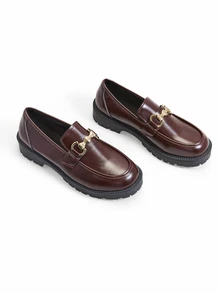 Trivaya Eid Al-Adha Music Festival Party Spring/Summer Fashionable Black Versatile Round Toe Thick Bottom Chain Design Wedge Sandals For Women - Brown - View 2