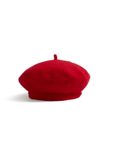 Okurime. 1/2pcs Fashion Classic Warm Solid Color Beret Hat, Simple Artist Hat - Red - View 2