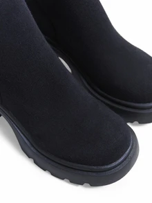 Trivaya Women's Thick Sole Over-The-Knee Tall Boots, High Heel Round Toe Slip-On Pants Boots - Black - View 4