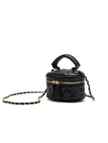 Okurime. Lightweight Mini Bag, Chain Bag, Quilted Bag,  Suitable For Girls, College Students And Office Ladies, Perfect For Office, University, Work, - Black - View 3
