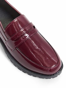 Trivaya Women's Burgundy Versatile Loafers, New Spring/Autumn Soft PU Leather Round Toe Slip-On Flats - Burgundy - View 4