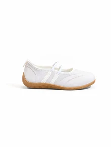 Trivaya 女款四季芭蕾風瑪麗珍休閒鞋，彈性圓頭低鞋面 - 米色 - 查看 4