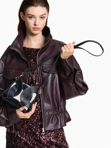 CHICVUE New Drawstring Mini Bucket Bag For Women, Brown Fashionable Vintage Versatile Shoulder Crossbody Small Bag - Black - View 4