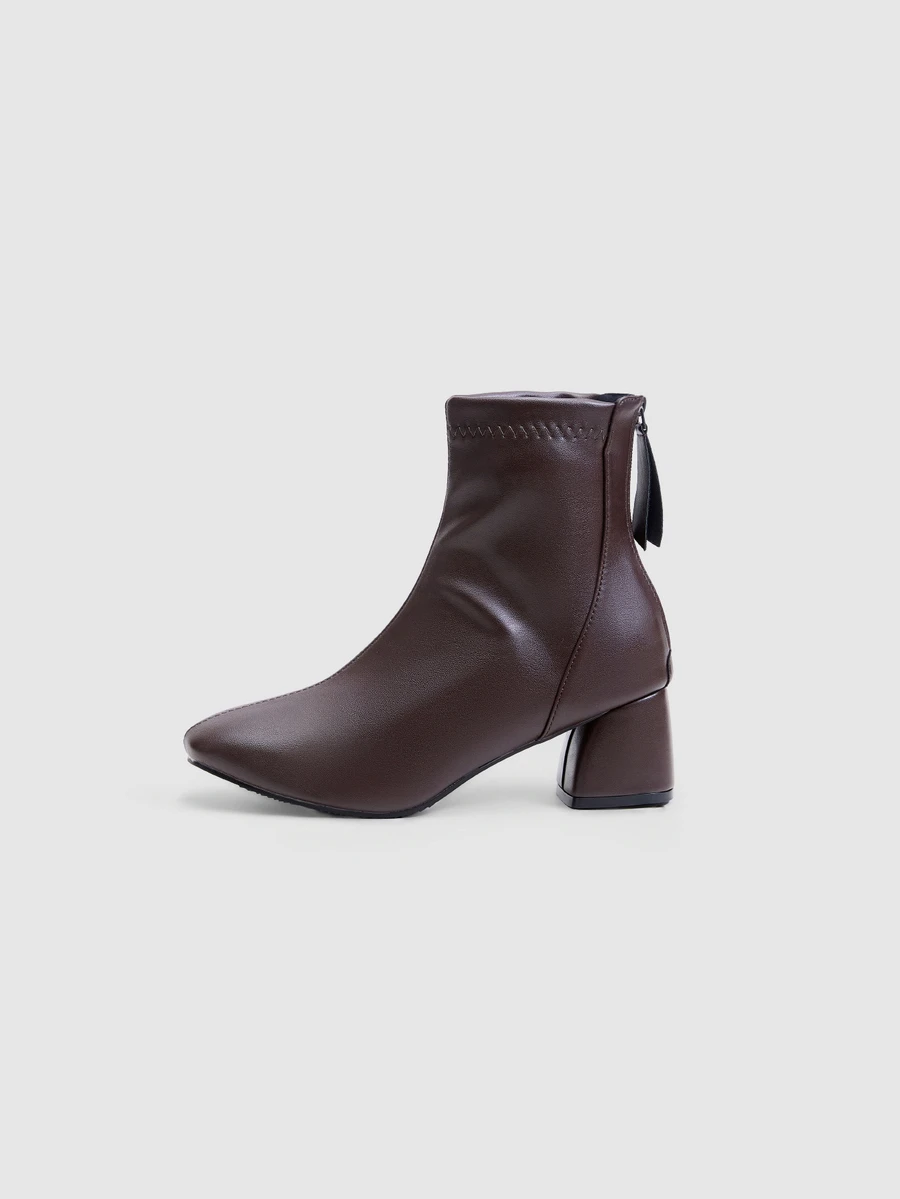 NobleVue Women's Ankle Boots, Square Toe Fashion Ankle Boots, Chunky Heel Casual Style Dark Brown Ankle Boots - Brown - View 1