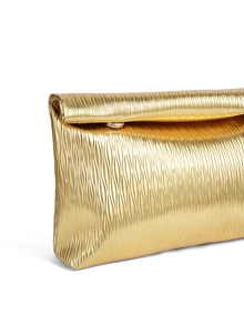 Rollcall Fashionable PU Leather Solid Color Women's Handbag, Large Capacity Flap Magnetic Closure Small Square Bag, Suitable For Parties And Shopping - Gold - View 2