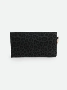 CHICVUE Women's Clutch Bag, Fashionable Leopard Print Small Square Bag, Flap Handbag , Wedding - Black - View 3