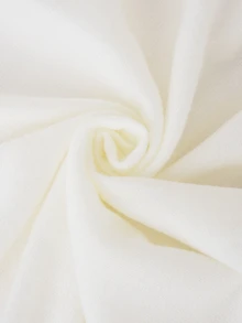 Clariva 1条女士秋冬纯色流苏仿羊绒围巾，厚实保暖两用披肩/围脖 - 白色 - 查看 3