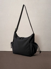 Hatastic Casual Large Capacity Waterproof Nylon Shoulder Bag, Unisex Riding Crossbody Bag College‐Style Student Schoolbag, Christmas Gift - Black - View 2