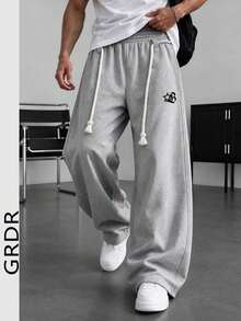GRDR Men's Loose Drape Wide Leg Long Pants Outdoor Minimalist - Light Grey - View 1