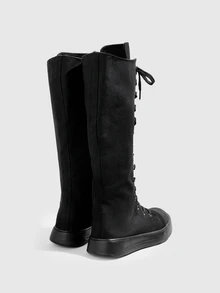 DareSee All Season Outdoor Women's Fashion Flat Over-The-Knee Boots, Built-In Zipper, Breathable Lightweight - Black - View 3