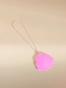 Glizzene 1pc Bohemian Style Handmade Beaded Non-Woven Fabric Faux Pearl Scallop Shell Bag Charm Pendant - Pink - View 2