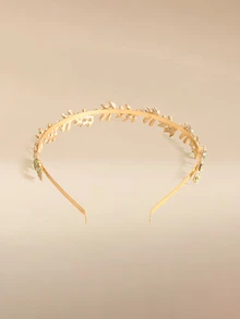 Glizzene 1pc Fashionable Princess Crown & Rhinestone Decor Birthday Hair Accessory Headband For Women Royal,Hairband - Mint Green - View 2