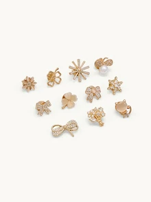 Farahzel 11pcs Women's Cuff & Neckline Brooch Pins, Versatile Anti-Exposure V-Neck Brooches - White - View 4