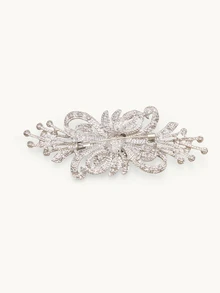 Farahzel 1pc Fashionable Zinc Alloy Rhinestone Crystal Flower Brooch, Bridal Wedding Party Decor, Valentine's, Christmas Gift, Holiday Jewelry - Multicolor - View 4