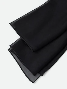 CHICVUE 1pc Women Classic Solid Color Lightweight Chiffon Scarf, Multipurpose Spring Silk Scarf Accessories Women Winter Fall - Black - View 3