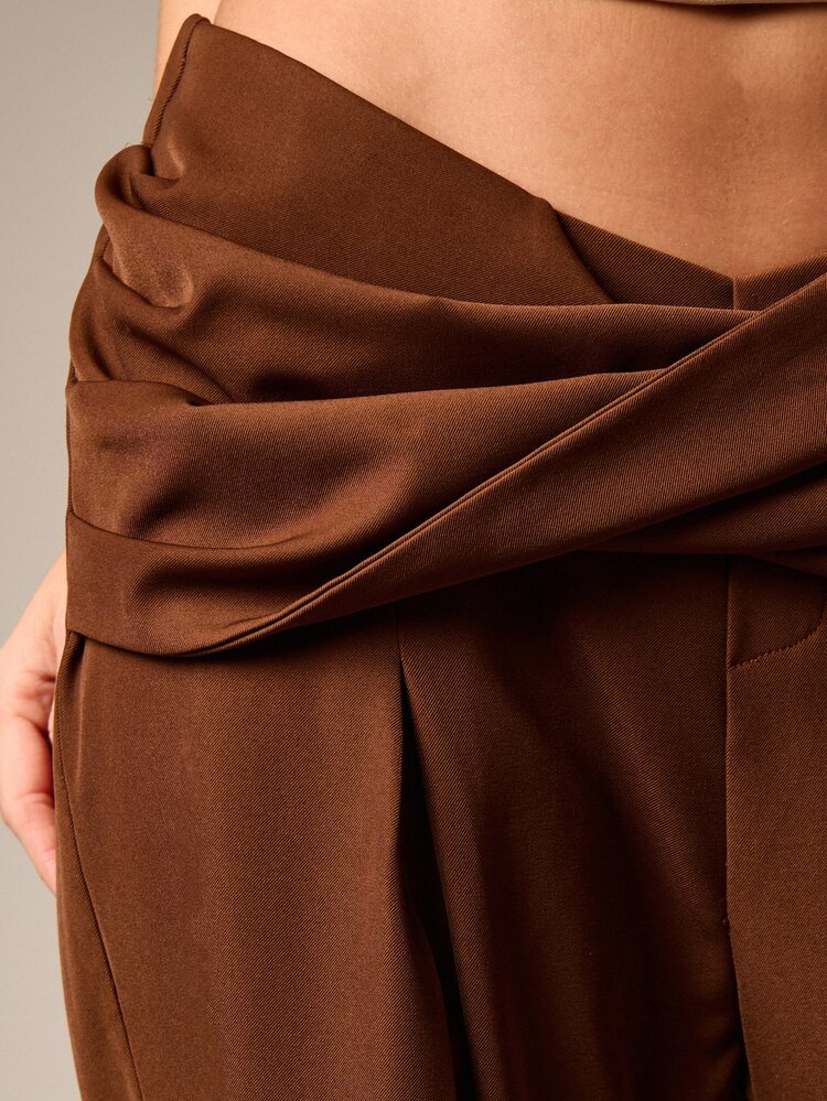 Twist Waist Wide Leg Palazzo Trousers