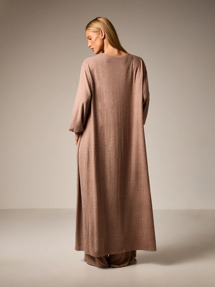 AiiRZ Giacca lunga aperta davanti con cintura in vita e tasche laterali per stratificazioni autunnali