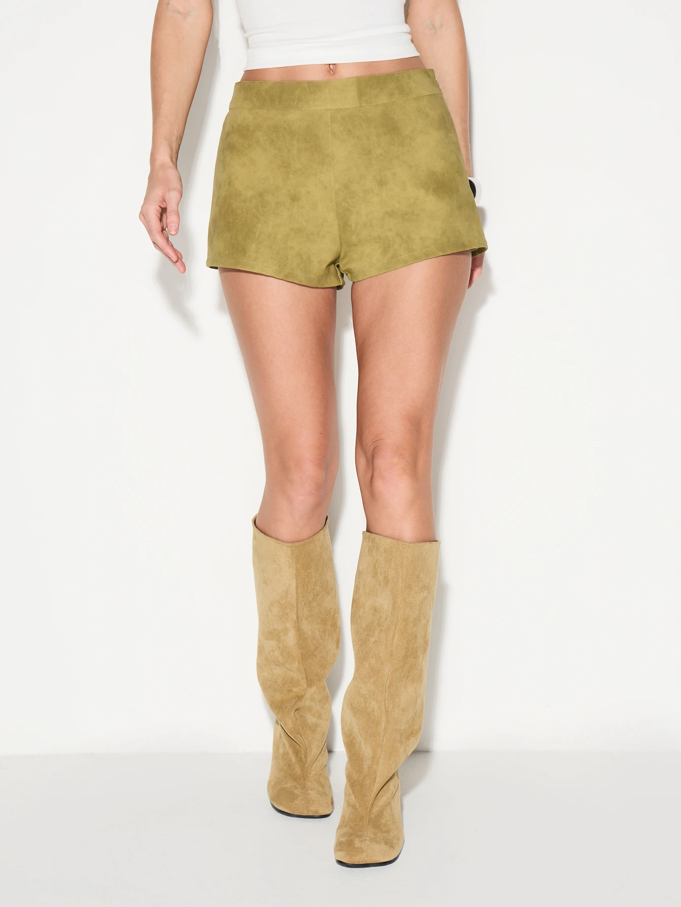 KIZN High Waisted Suede Hot Pants