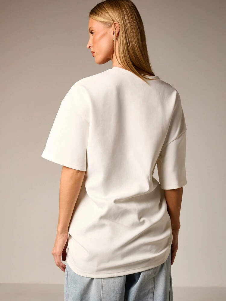 Draped Ruched Short Sleeve T-Shirt