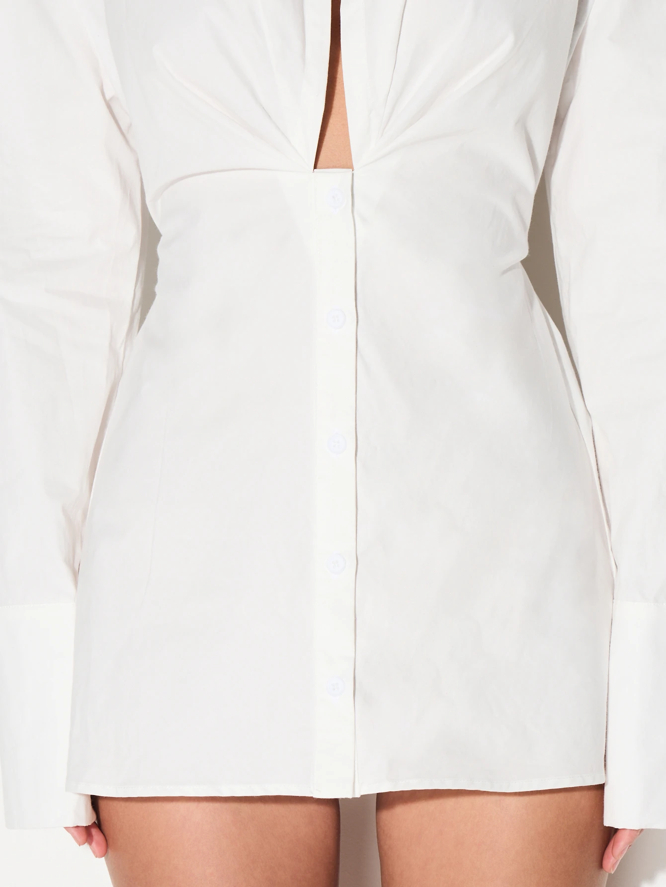 KIZN Oversized Collared Button Down Shirt Dress