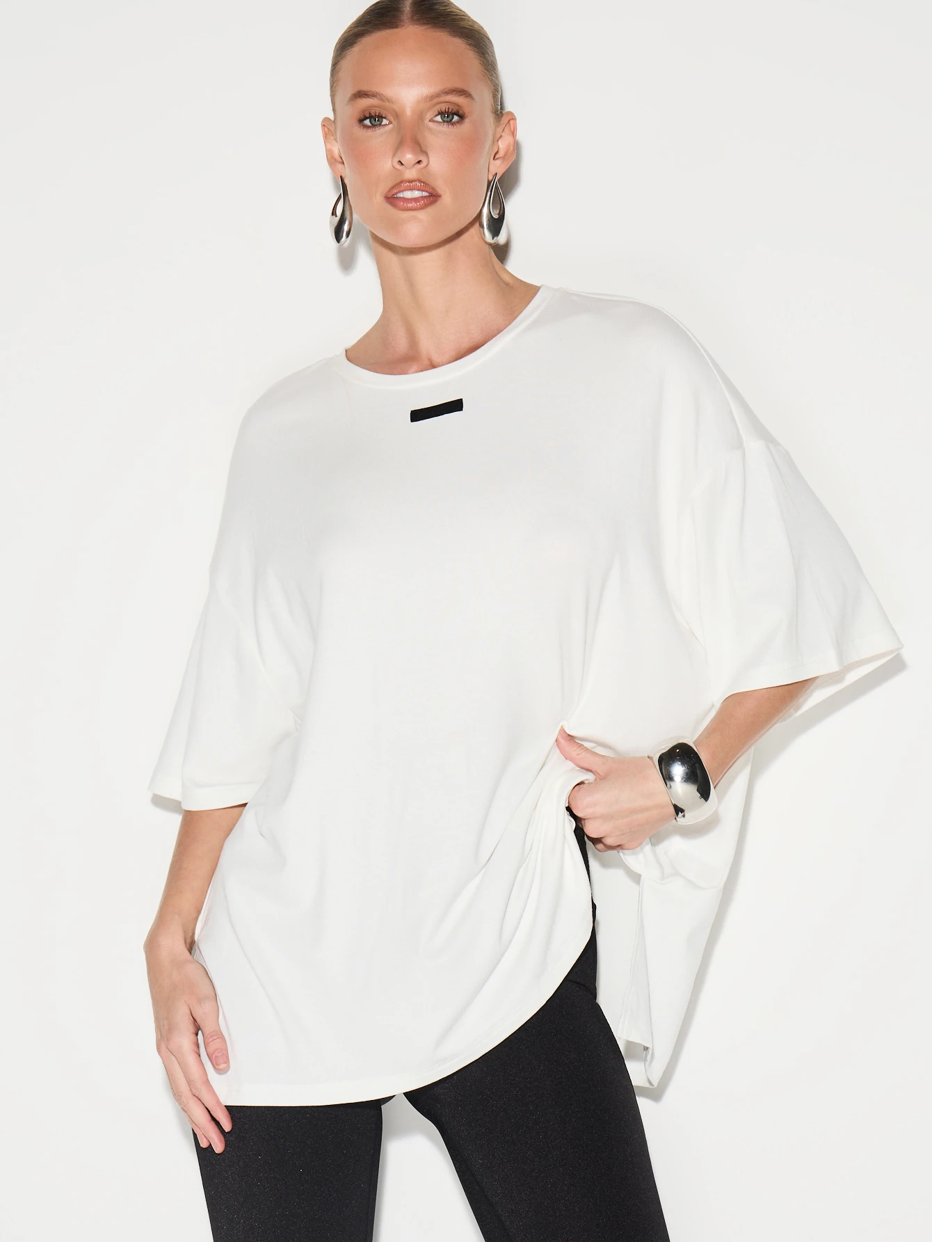 KIZN Oversized Crew Neck Tee With Logo