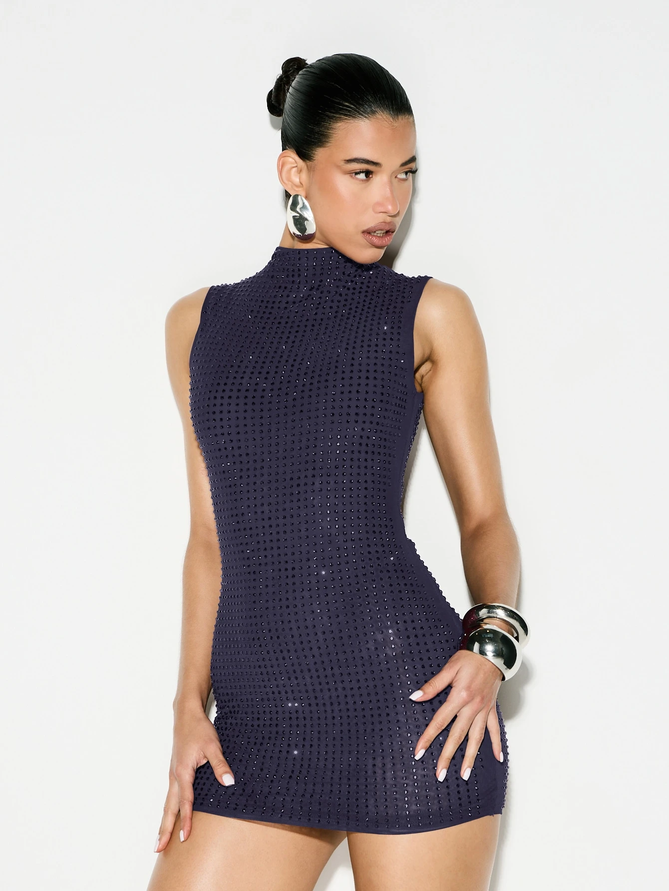 KIZN High Neck Sequin Mini Dress